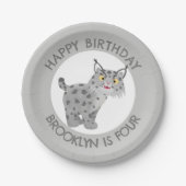 Assiettes En Carton Belle lynx lynx dessin animé anniversaire personna (Devant)