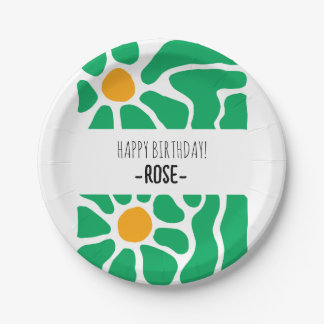 Assiettes En Carton Belle main dessinée Fleur Plaque Papier d'Annivers