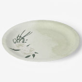 Assiettes En Carton belle mariage blanche fleurie (Angle)