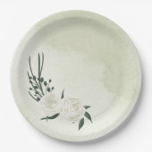 Assiettes En Carton belle mariage blanche fleurie (Devant)