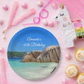 Assiettes En Carton Belle Mer Tropicale Côte Rocheuse Anniversaire (Fête)