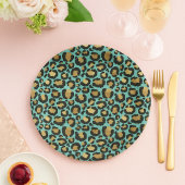 Assiettes En Carton Belle Monnaie & Or Cheetah Print