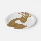 Assiettes En Carton Belle Parties scintillant d'or Noël Reindeer vacan (Angle)