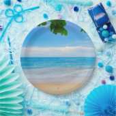 Assiettes En Carton Belle plage Blue Tropical (Fête)