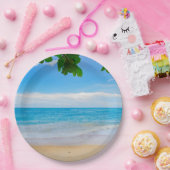 Assiettes En Carton Belle plage Blue Tropical (Fête)