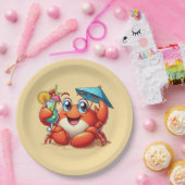 Assiettes En Carton Belle plage cocktail de crabe (Fête)