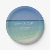 Assiettes En Carton Belle plage Horizon Mariage personnalisé (Devant)