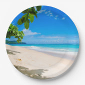 Assiettes En Carton Belle plage tropicale ensoleillée Photo (Devant)