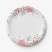 Assiettes En Carton Belle plaque à papier imprimé fleuri (Devant)