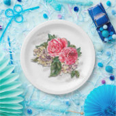 Assiettes En Carton Belle plaque en papier Roses rouges (Fête)