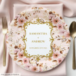 Assiettes En Carton Belle Plaques papier Mariage en or<br><div class="desc">Servez vos invités avec élégance avec ces assiettes en papier mariage ornées de fleurs boho luxuriantes et dorées. Conçues dans un style d'aquarelle douce, elles apportent élégance, romantisme et charme à votre réception de mariage, dîner de répétition, douche nuptiale ou fête de fiançailles. Ces assiettes de mariage personnalisables peuvent être...</div>