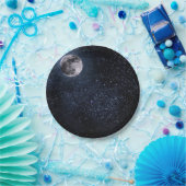 Assiettes En Carton Belle, Pleine lune et étoiles, Personnalisé (Fête)