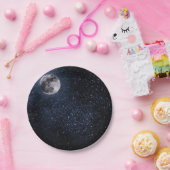 Assiettes En Carton Belle, Pleine lune et étoiles, Personnalisé (Fête)