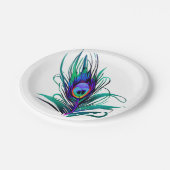 Assiettes En Carton Belle plume de paon (Angle)