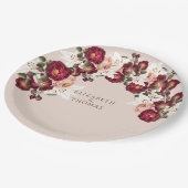 Assiettes En Carton Belle rose rouge Roses Blanches Lys Mariage Pape (Angle)