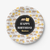 Assiettes En Carton Belle Souris Rodent Manger Fromage Anniversaire (Devant)