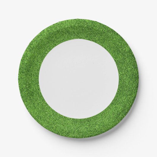 Assiettes En Carton Belle texture d'herbe verte du golf (Devant)