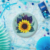 Assiettes En Carton Belle tournesol simple ouvert (Fête)