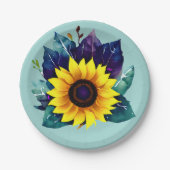 Assiettes En Carton Belle tournesol simple ouvert (Devant)