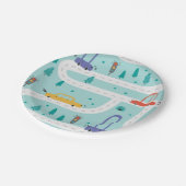 Assiettes En Carton Belle Voiture Boy Fête d'Anniversaire (Angle)