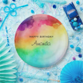 Assiettes En Carton Belles couleurs arc-en-ciel Résumé Design Annivers (Fête)