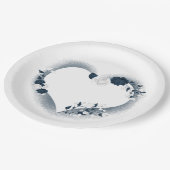 Assiettes En Carton Belles fleurs blanches et marines (Angle)