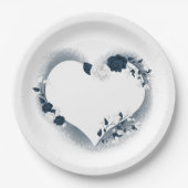 Assiettes En Carton Belles fleurs blanches et marines (Devant)