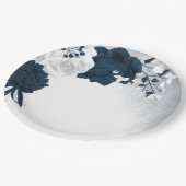 Assiettes En Carton Belles fleurs blanches et navires (Angle)