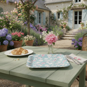 Assiettes En Carton Belles fleurs de cerises Vintages rustiques