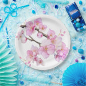 Assiettes En Carton Belles fleurs de cerisiers roses (Fête)