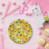 Assiettes En Carton Belles fleurs jaunes (Fête)