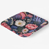 Assiettes En Carton Belles fleurs, motif coloré, (Angulaire)