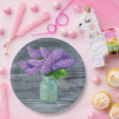 Assiettes En Carton Belles Lilacs En Mason Jar Rustique (Fête)