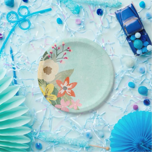 Assiettes En Carton Belles plaques en papier de fleurs (Fête)