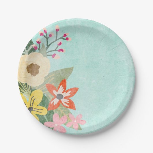 Assiettes En Carton Belles plaques en papier de fleurs (Devant)
