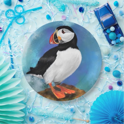 Assiettes En Carton Belles Plaques en papier de macareux de l'Atlantiq (Fête)