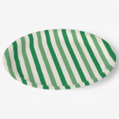 Assiettes En Carton Belles rayures verdoyantes Simple fête d'anniversa (Angle)