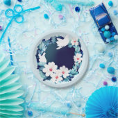 Assiettes En Carton Belles tourterelles blanches (Fête)