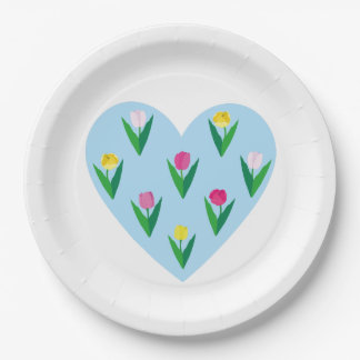 Assiettes En Carton Belles tulipes.