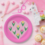 Assiettes En Carton Belles tulipes.<br><div class="desc">Délicat art floral romantique.</div>