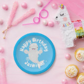 Assiettes En Carton Béluga mignonne bulles d'anniversaire personnalisé (Fête)
