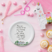 Assiettes En Carton Bénédiction "Que tous vos problèmes soient moins"  (Fête)