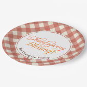 Assiettes En Carton Bénédiction Thanksgiving Custom Nom de famille Dîn (Angle)