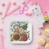 Assiettes En Carton Bénédictions d'automne récolte d'automne (Fête)