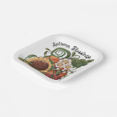 Assiettes En Carton Bénédictions d'automne récolte d'automne (Angulaire)