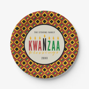 Assiettes En Carton Bénédictions de Kwanzaa   Kinara   Personnalisé