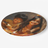 Assiettes En Carton Bénédictions radieuses : Diwali Joy avec les enfan (Angle)