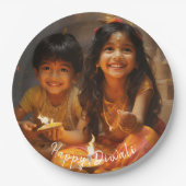 Assiettes En Carton Bénédictions radieuses : Diwali Joy avec les enfan (Devant)