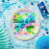 ASSIETTES EN CARTON BÉNÉFICIÉ PAR DIEU 85E ANNIVERSAIRE PAPIER PLATES (Fête)