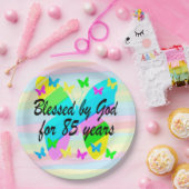ASSIETTES EN CARTON BÉNÉFICIÉ PAR DIEU 85E ANNIVERSAIRE PAPIER PLATES (Fête)